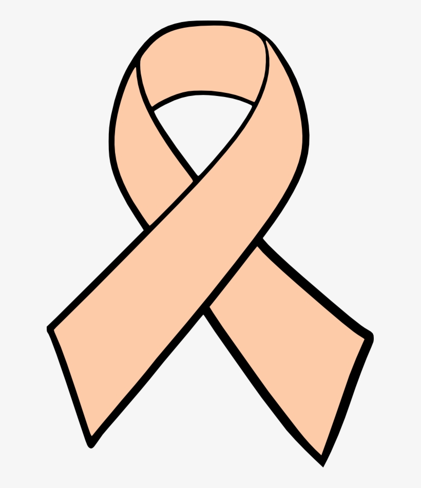 Lung Cancer Ribbon Png - Breast Cancer Ribbon Drawing, transparent png #1034433