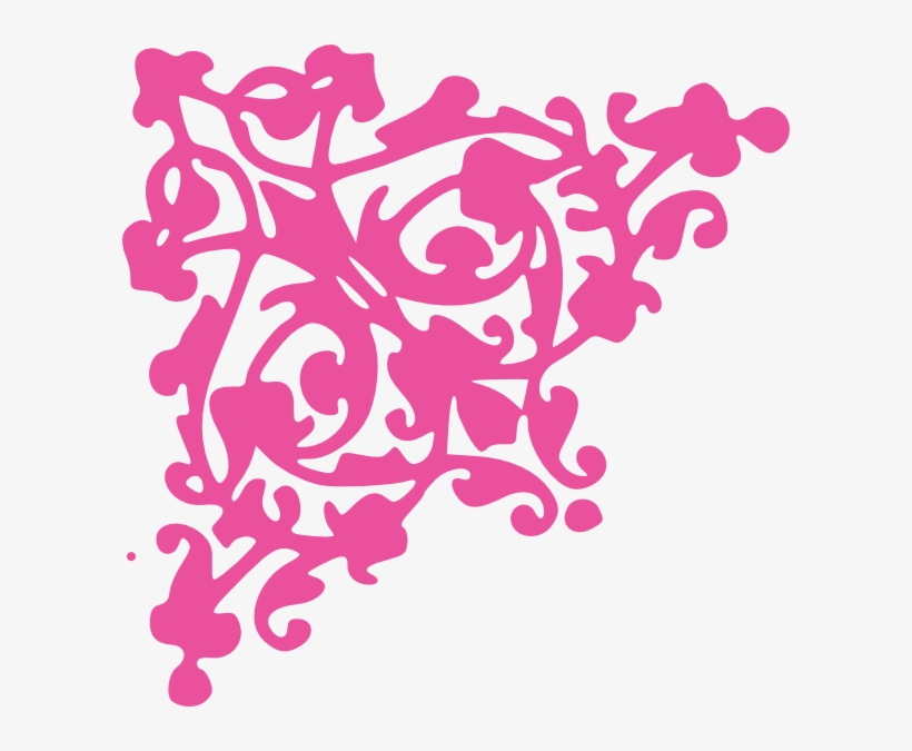 Damask Clipart Pink Damask - Damask Corner, transparent png #1034611