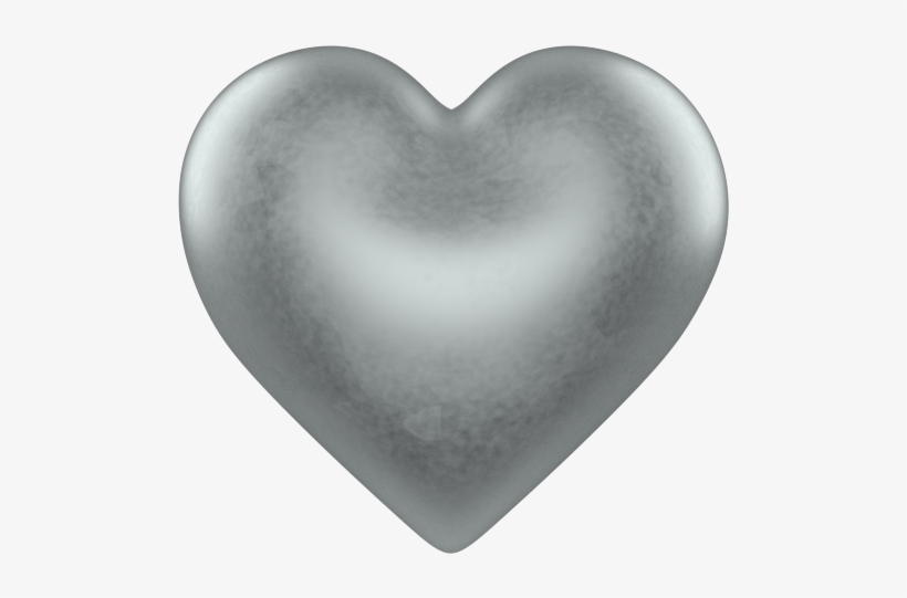 Silver 3d Love Heart With Transparent Background Valentine - Silver Heart No Background, transparent png #1034708