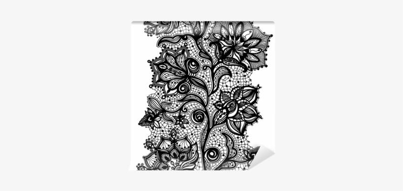 Abstract Lace Ribbon Seamless Pattern With Elements - Lace Tattoo Bracelet, transparent png #1034843