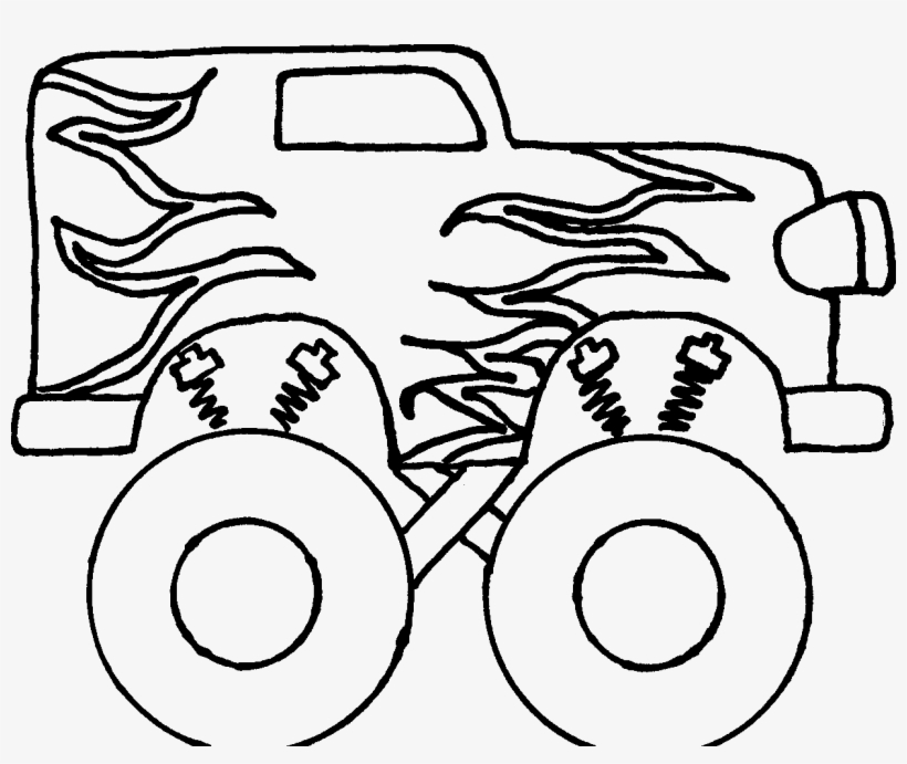 Monster Truck Clipart Black And White Free - Monster Truck Easy To Draw, transparent png #1035073