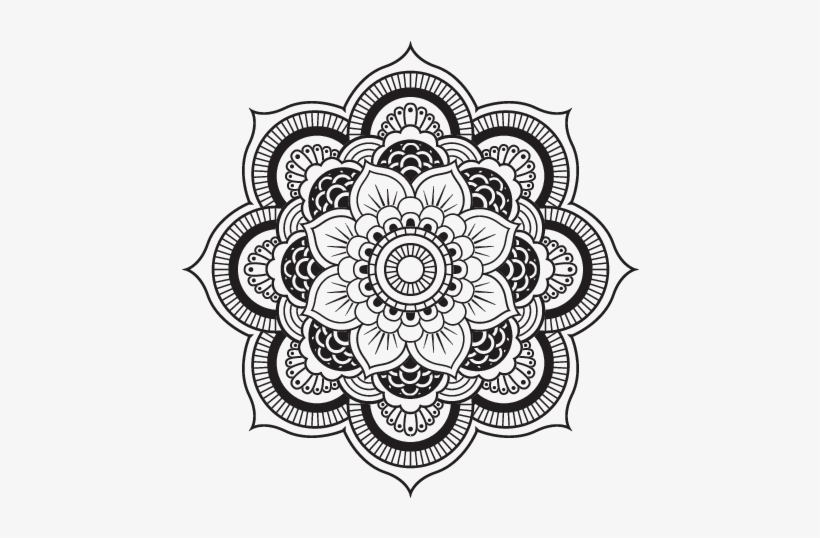 Coloriage De Mandala Fleur Oriental Pour Colorier Png - Mandala Png, transparent png #1035443