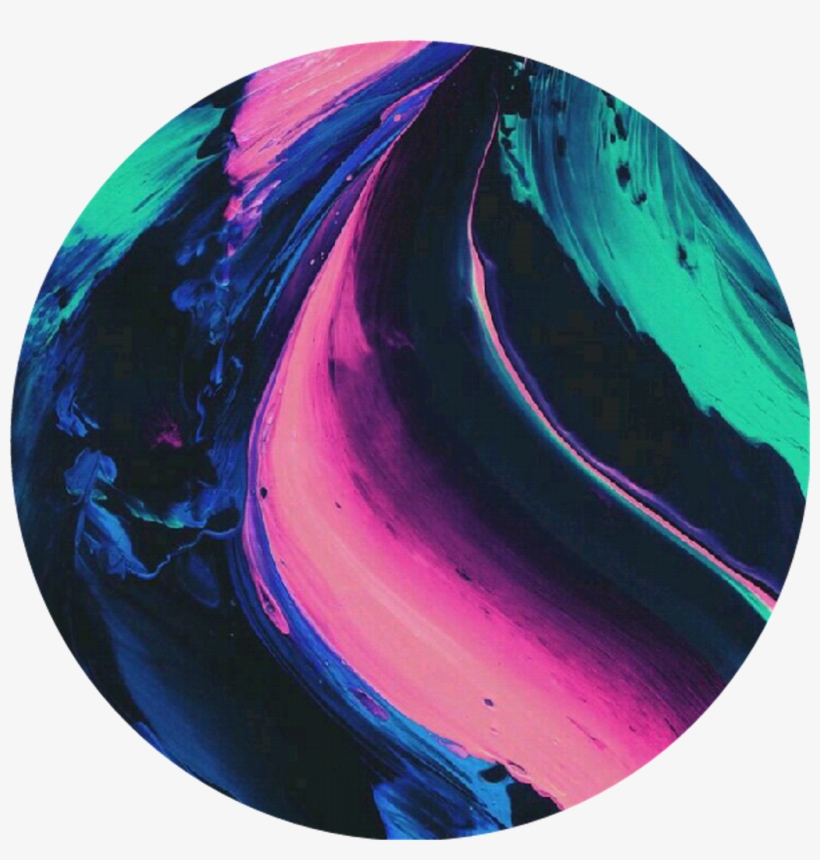 Circle Tumblr Aesthetic Overlay Paint Black Blue Pink, transparent png #1036272