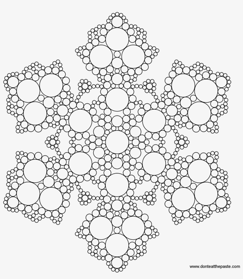 Snowflakes To Color - Snowflake Mandala Coloring Page, transparent png #1036473