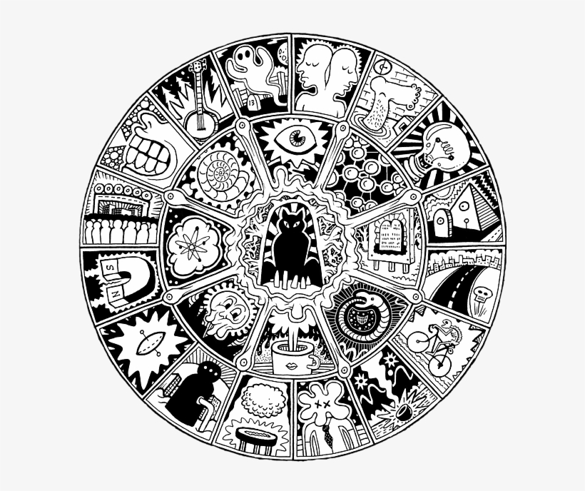 Bleed Area May Not Be Visible - Cat Mandala In Black And White Sweatshirt T-shirt &, transparent png #1036492