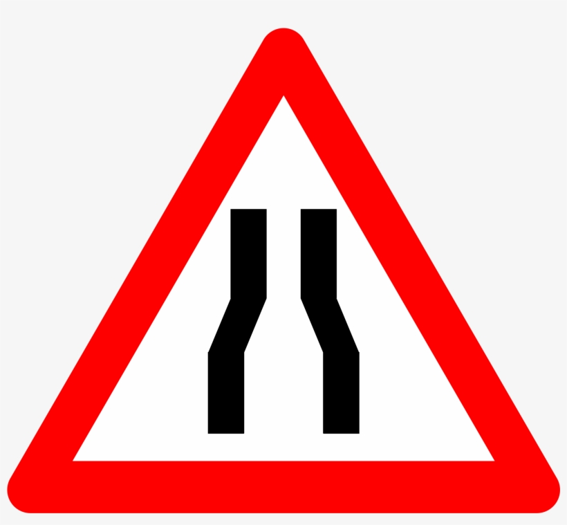 Way Clipart Narrow Road - Right Reverse Bend Sign, transparent png #1036519