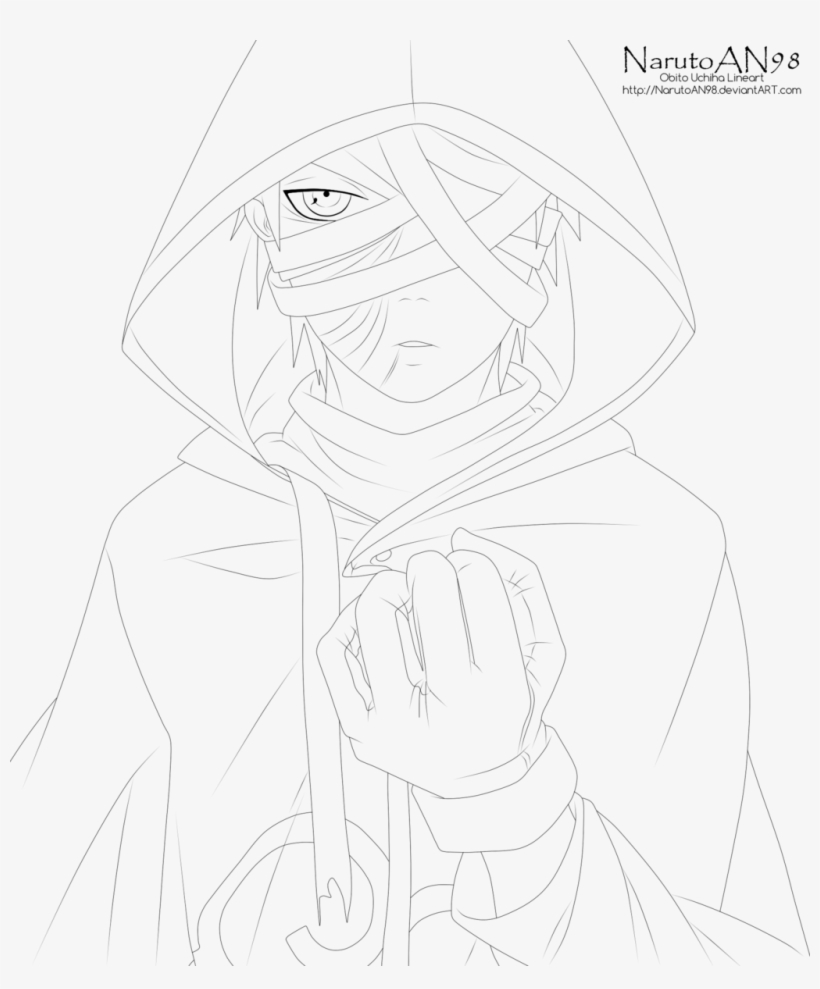 Akatsuki Drawing Obito - Line Art, transparent png #1036520