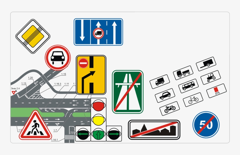 Vector Clipart Set - Знаки Дорожного Движения Usa, transparent png #1036543