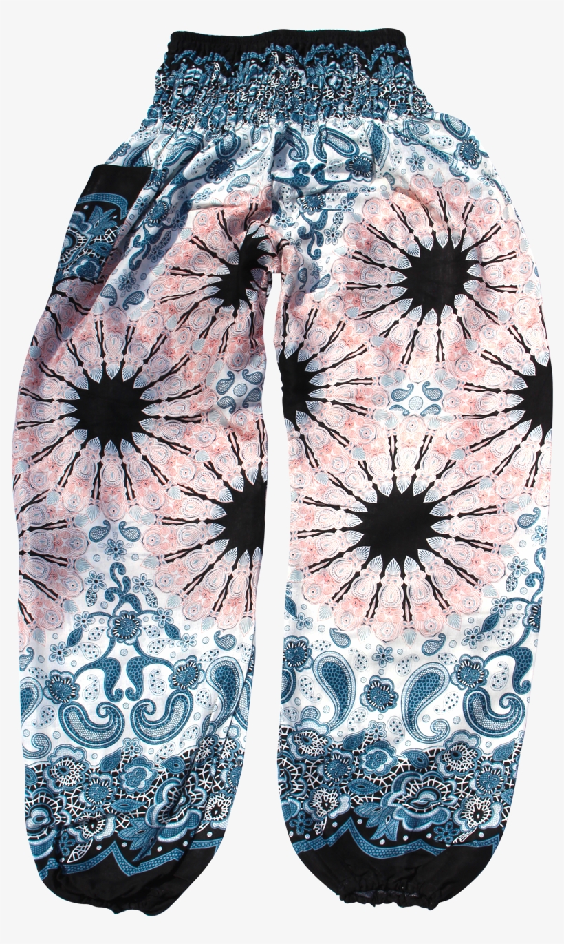 White Mandala Harem Pants Bohemian Island - Trousers, transparent png #1036657