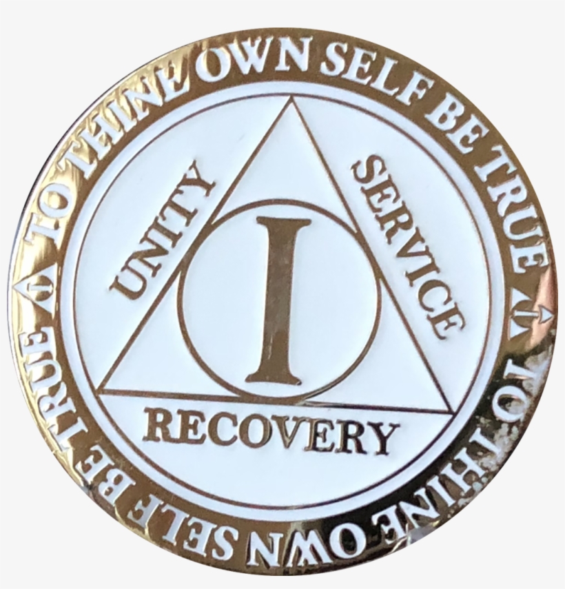 1 Or 2 Year Aa Medallion Reflex Glow In The Dark Gold - Emblem, transparent png #1036702