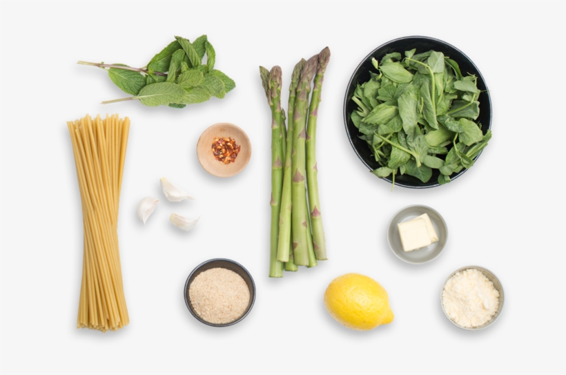 Spring Bucatini Pasta With Pea Tips, Asparagus & Mint - Cruciferous Vegetables, transparent png #1037085