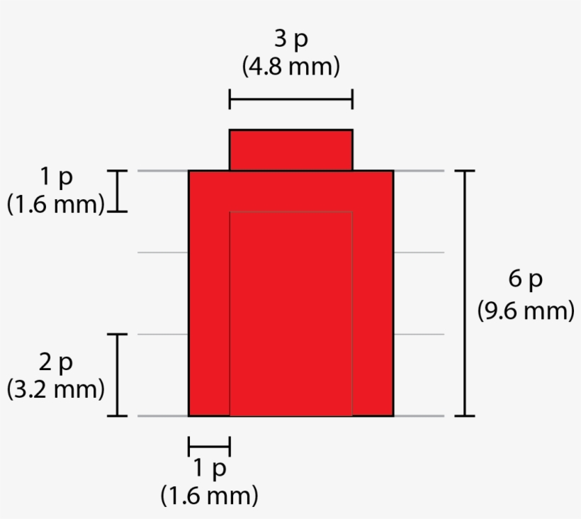 Measurements Within A Basic Lego Brick - Diagram, transparent png #1037261
