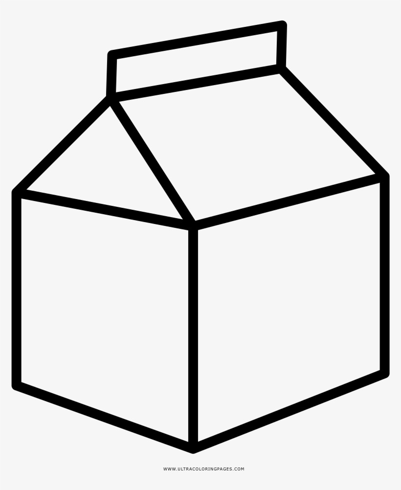 Milk Carton Coloring Page - Milk Carton Color Page, transparent png #1037494