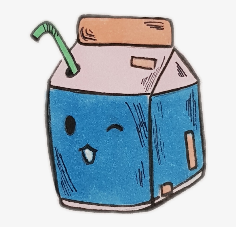 Ftekawaii Kawaii Milk Milkcarton Sticker - Milk, transparent png #1037832