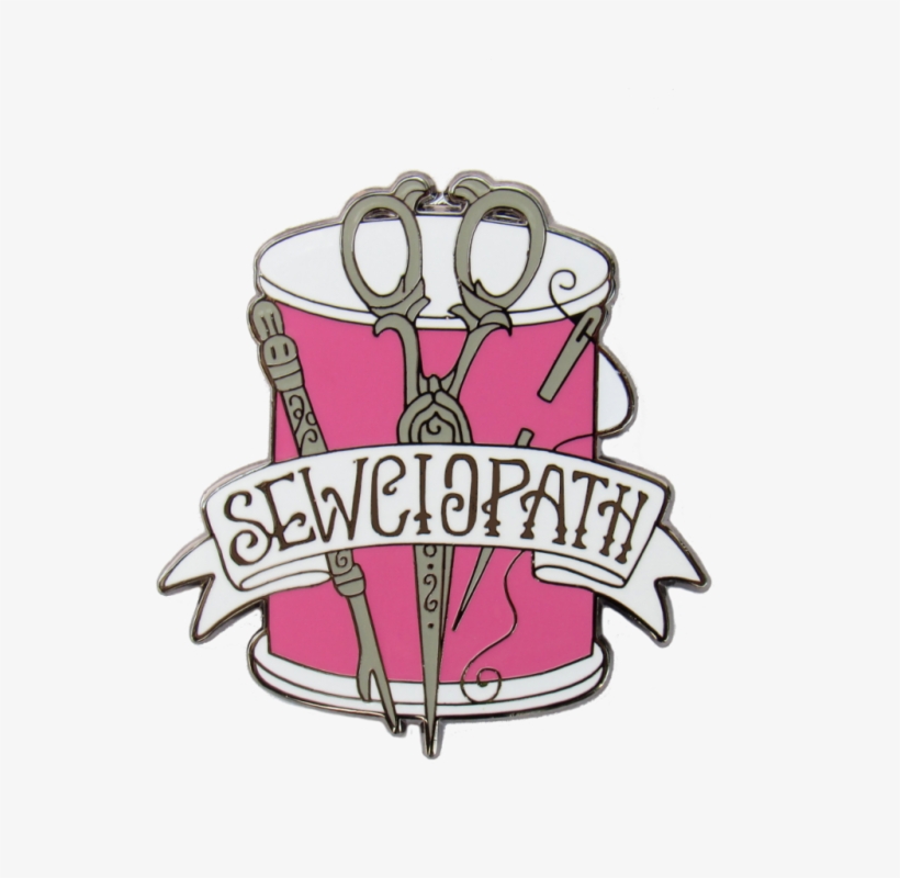 Sewciopath Pin - Sewing Inspired Enamel Pins, transparent png #1037942