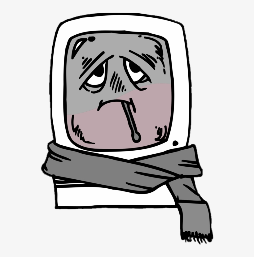 Computer With A Virus Wearing A Scarf - ویروس کامپیوتر, transparent png #1038001