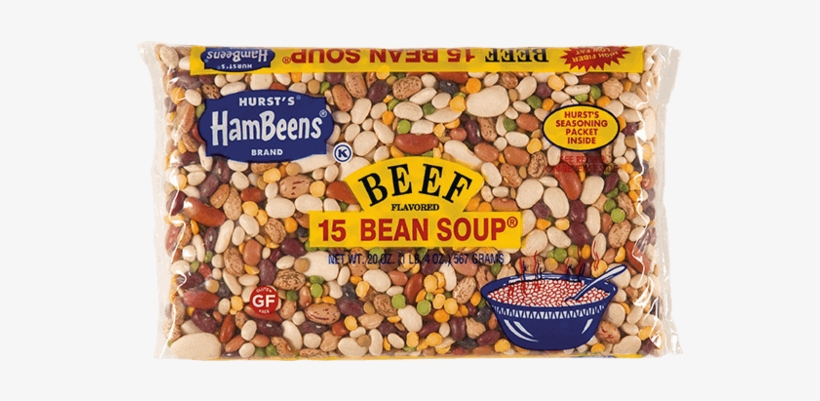 Large Beef 15 Bs Square Image - Hursts Hambeens 15 Bean Soup, Beef Flavored - 20 Oz, transparent png #1038689