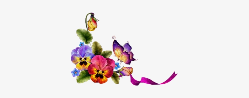 Pensées Fleurs - Butterfly Borders And Frames, transparent png #1038854