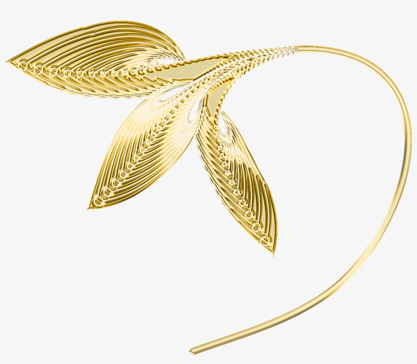 Gold Decorative Leaves Png Clipart - Portable Network Graphics, transparent png #1039285