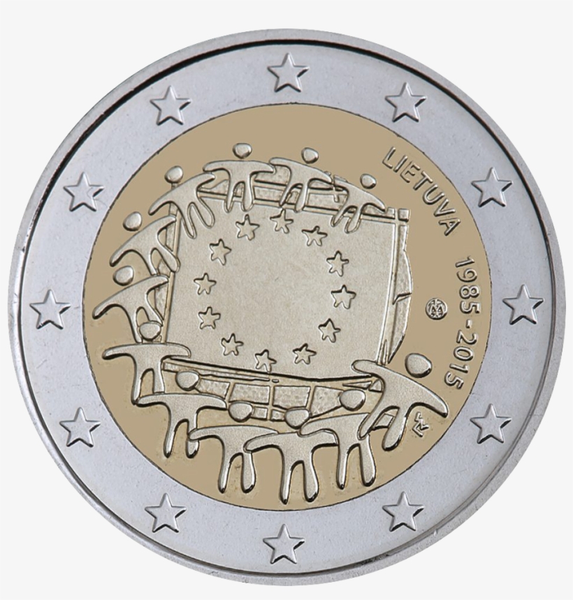Commemorative 2 Euro Coin In Lithuania Containing The - Lietuvos Progines 2 Euru Monetos, transparent png #1039363