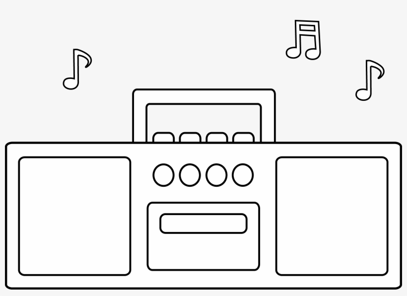 Radio Vector Simple - Radio Black And White Cartoon, transparent png #1039457