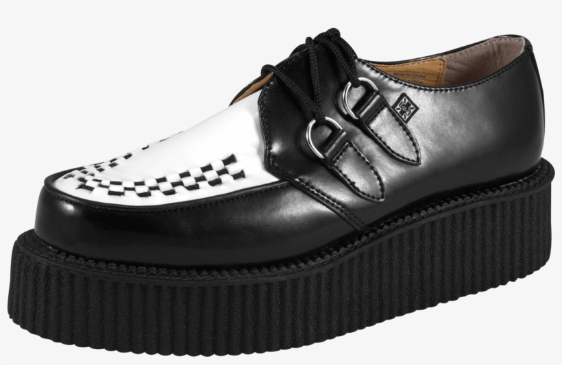 T.u.k. Shoes Viva High Black And White Leather Creepers, transparent png #1039743