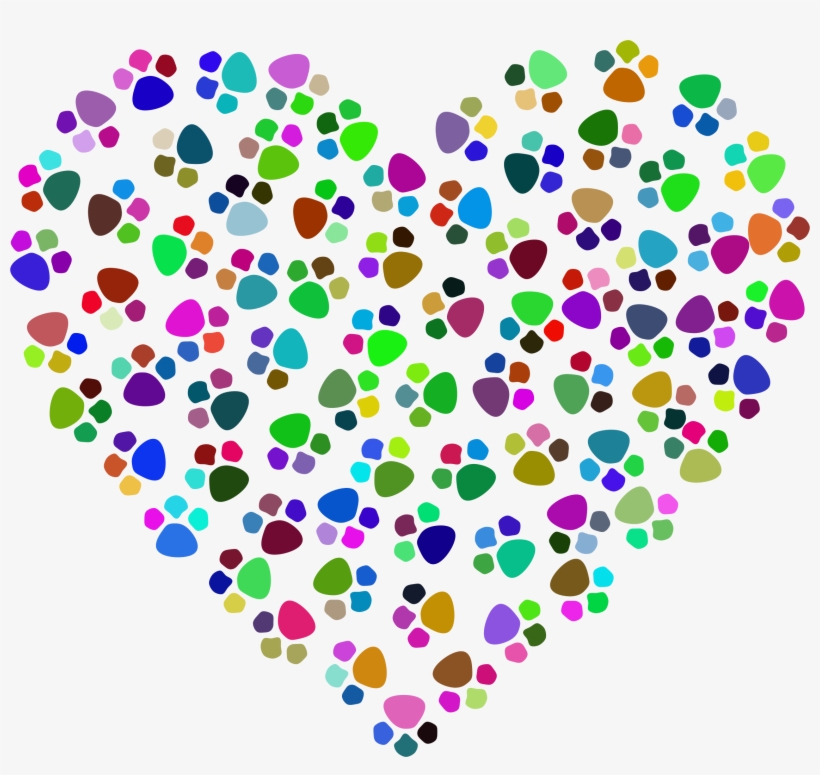 Picture Free Stock Prismatic Prints Big Image Png - Transparent Background Paw Heart Clip Art, transparent png #1040345