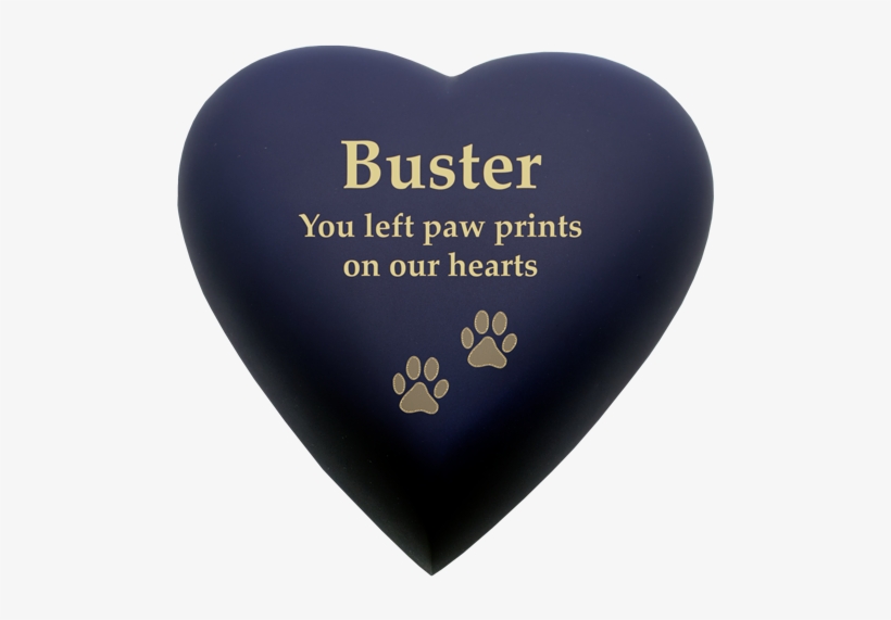 Custom Red Paw Prints On My Heart Brass Pet Cremation - Engraving, transparent png #1040477