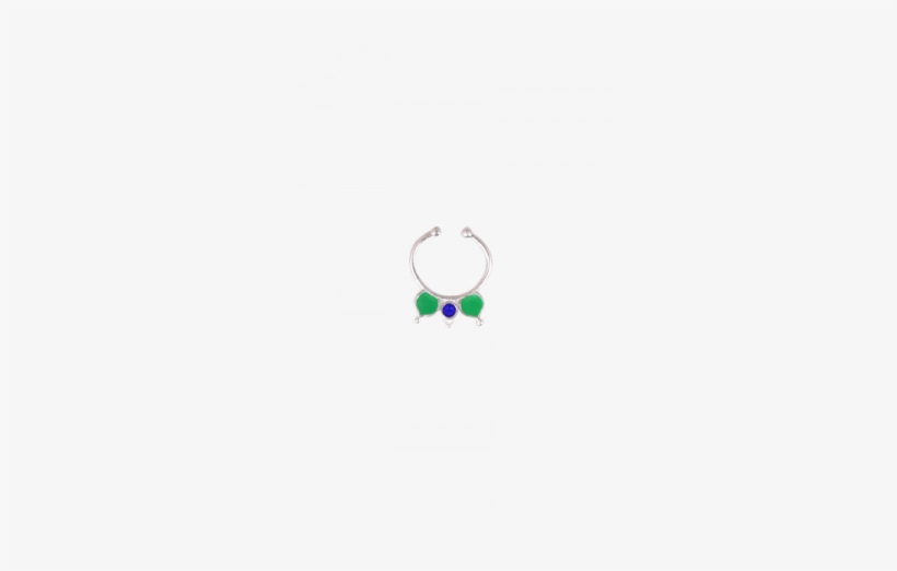 Aqua-green Silver Plated Nose Ring, Nose Pin - Keychain, transparent png #1041295