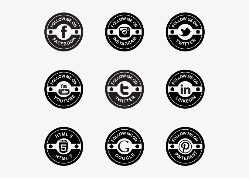 Retro Social Badges - Iconos Retro Png, transparent png #1041316