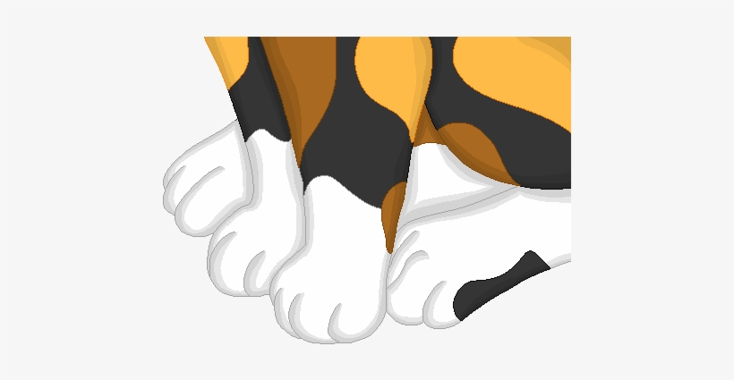 Calico Cat Feet Pixel By The - Cat Feet Cartoon, transparent png #1041601