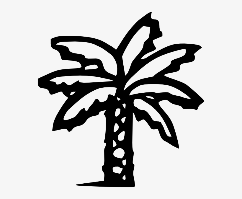 Free Vector Palm Tree Clip Art - Palm Tree Clip Art Black, transparent png #1042595