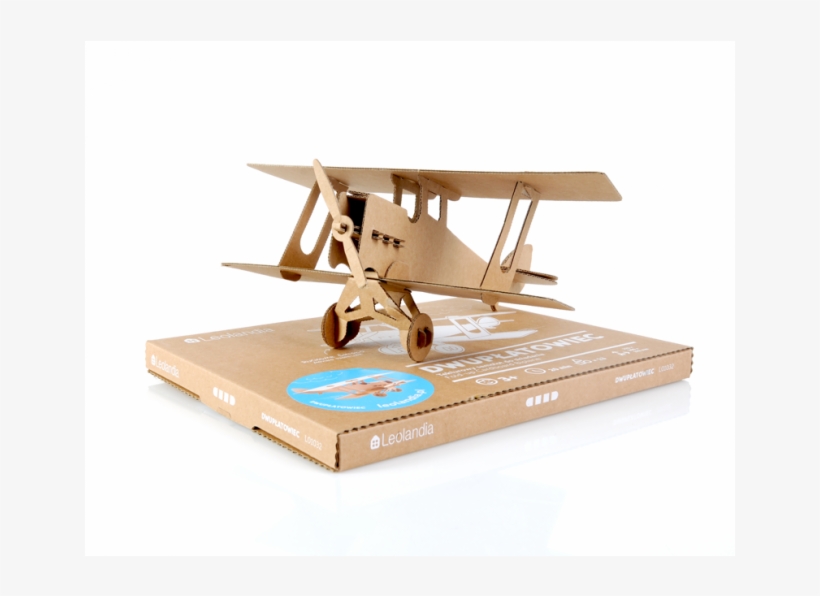 Biplane - Leolandia Biplane Creative Diy Cardboard Airplane Model,, transparent png #1043133