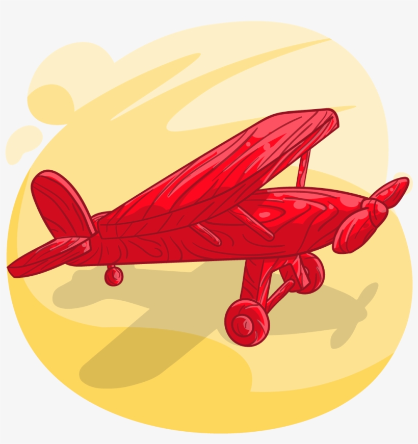 Red Plane - Biplane, transparent png #1043168