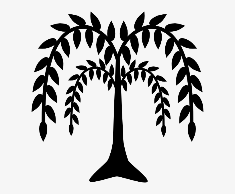 Weeping Willow Clip Art - Willow Tree Silhouette Png, transparent png #1043846