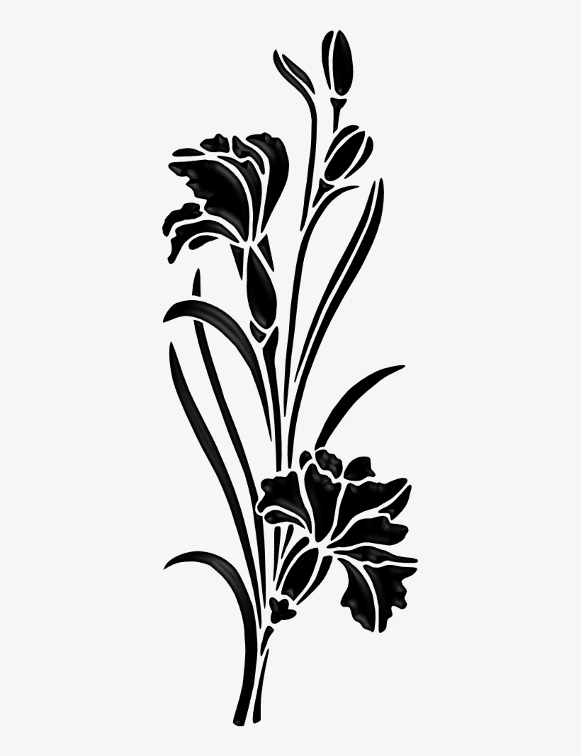 Flower Silhouettes Art & Islamic Graphics - Silhouette Flower Stencils, transparent png #1044014