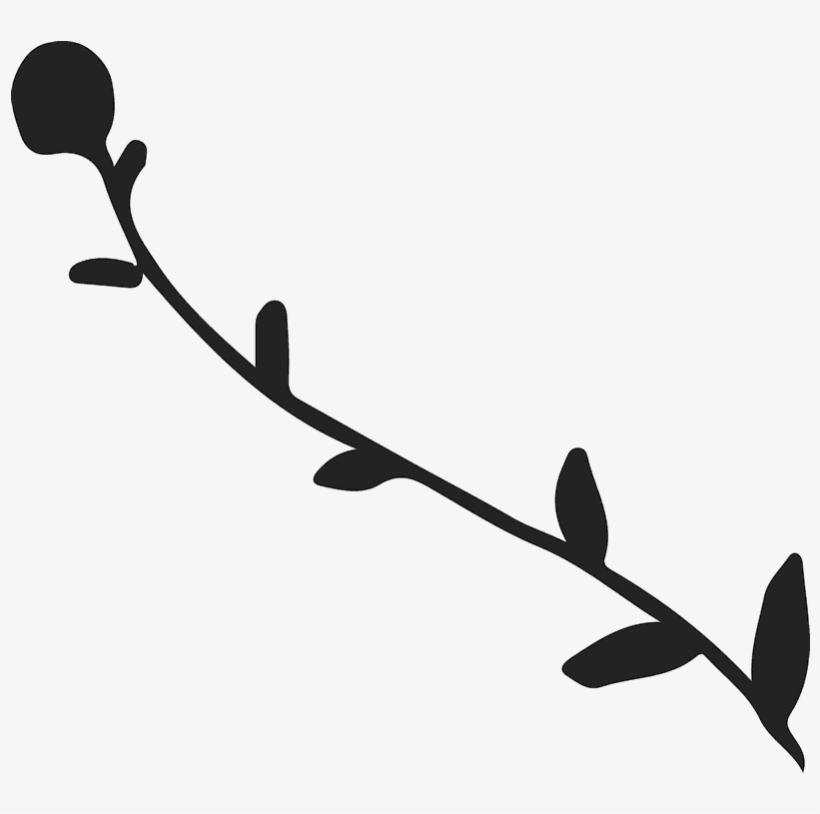 Flower Stem Silhouette Rubber Stamp - Stem And Flower Silhouette, transparent png #1044137