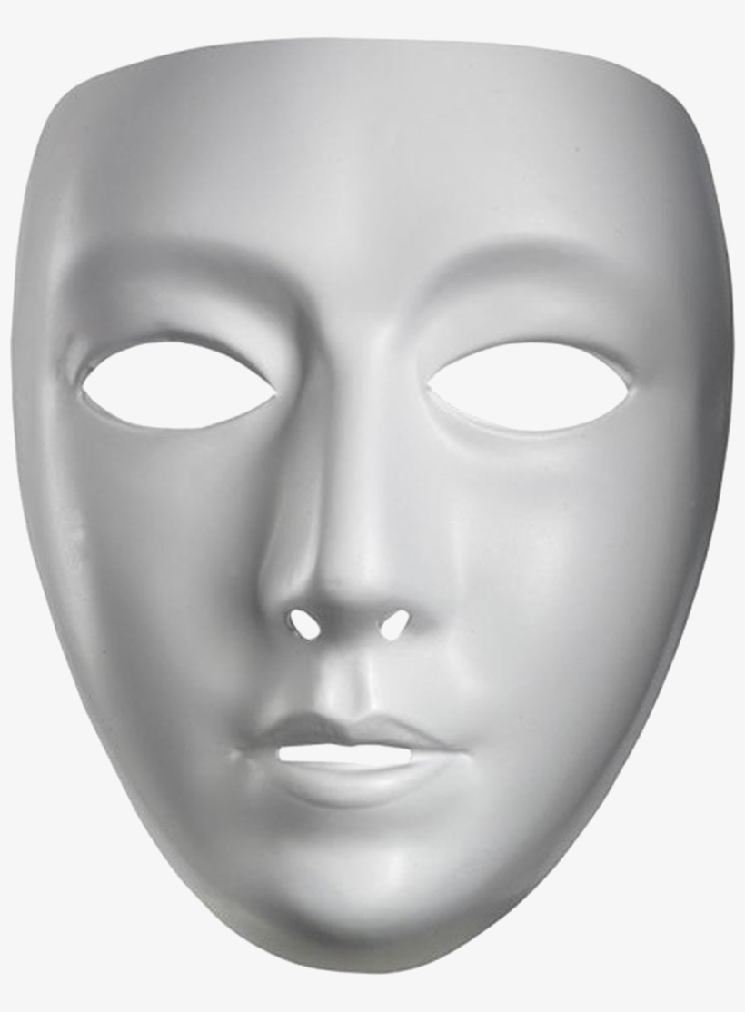 Wrinkles, Scars, Makeup, And Masks - White Plain Blank Female Mask, transparent png #1044682