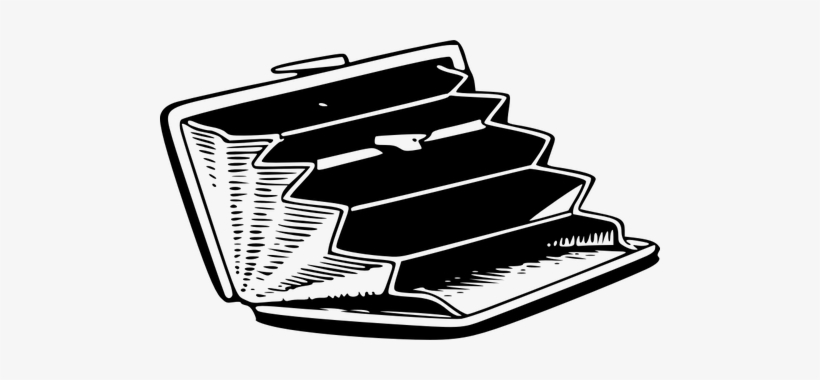 Open Wallet Cliparts - Empty Wallet Clipart Black And White, transparent png #1044840