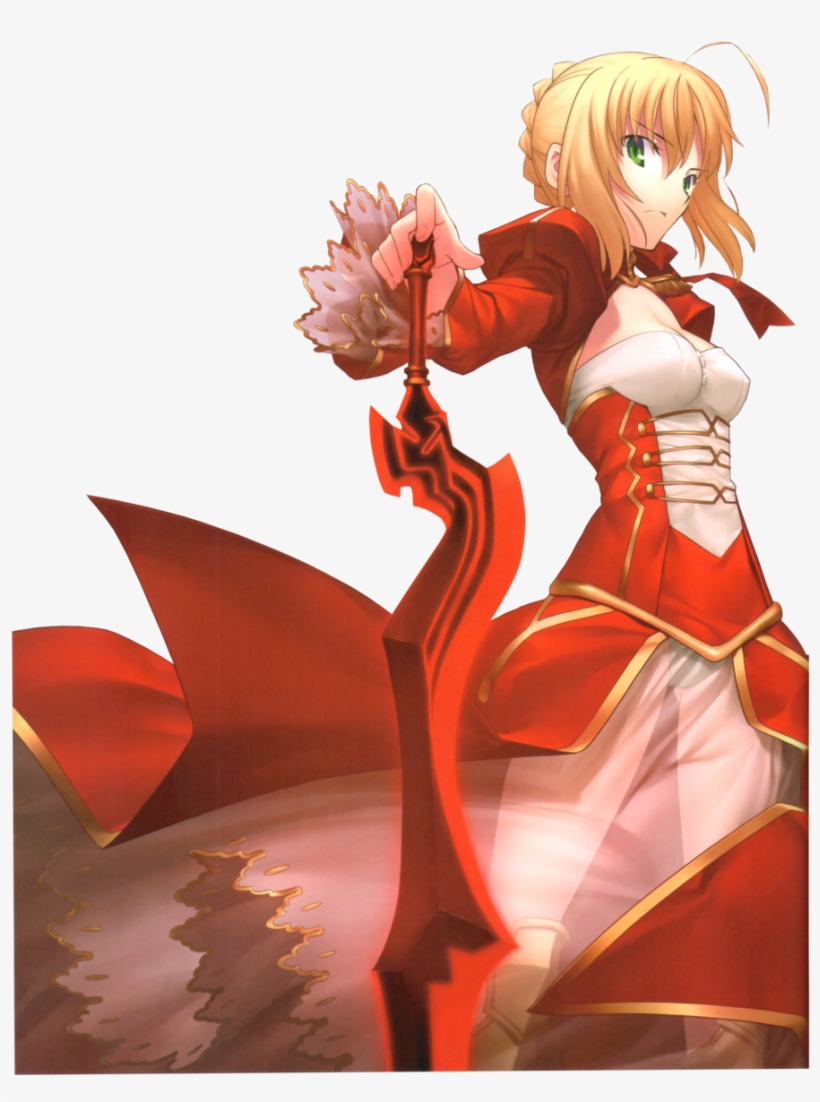 Red Saber - Nero Claudius Fate Render, transparent png #1045332