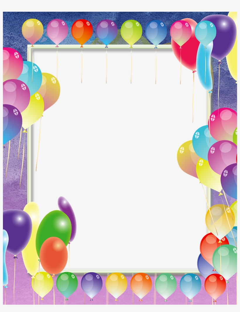 Download Moldura De Aniversario Com Balões Png Clipart - Balloons Vector, transparent png #1046095