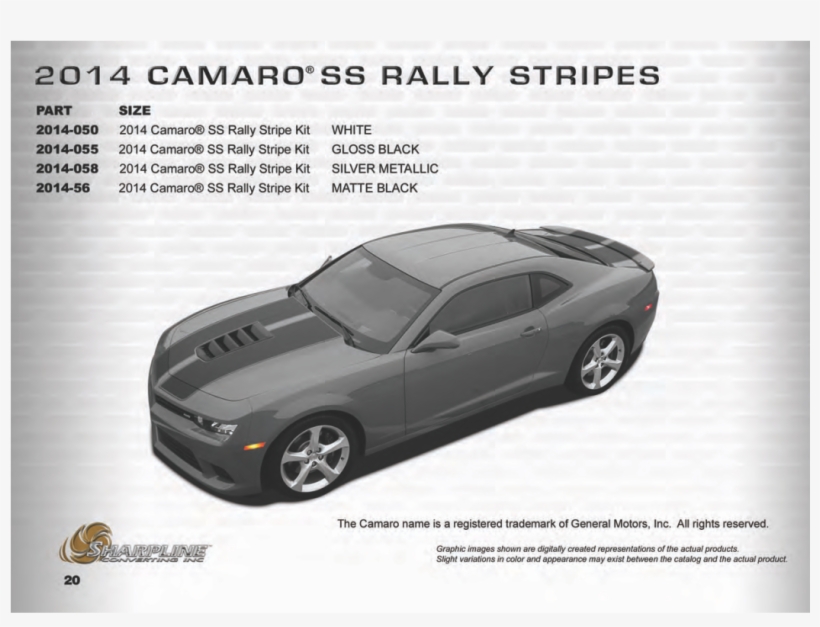 Camaro® Rally Stripe Kits - Prostripe 2014-58: Sharpline Camaro Rally Stripe Packages, transparent png #1046226