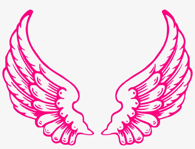 Dark Angel Clipart Feather Wing - Pink Angel Wings Clip Art, transparent png #1046366