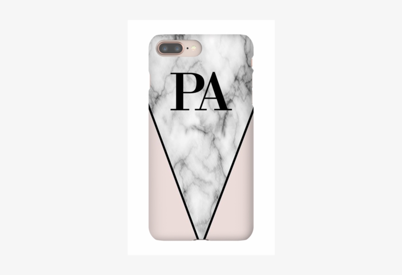 Personalised Pink X Grey Marble Contrast Initials Iphone - Apple Iphone 8 Plus, transparent png #1046419