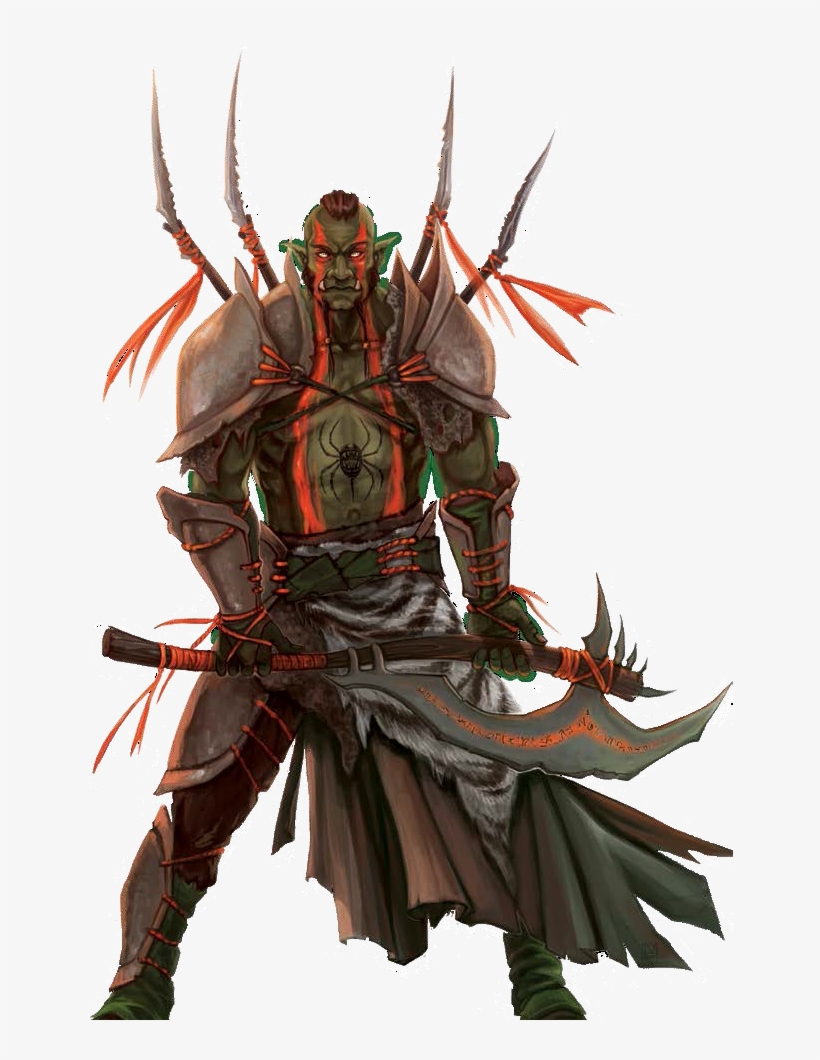 M Half Orc Cleric Of Lothe Med Armor Battle Axe - Half Orc War Cleric, transparent png #1047554