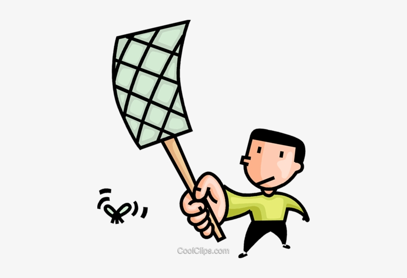 Man Swatting A Fly Royalty Free Vector Clip Art Illustration - Swat A Fly Clipart, transparent png #1047870