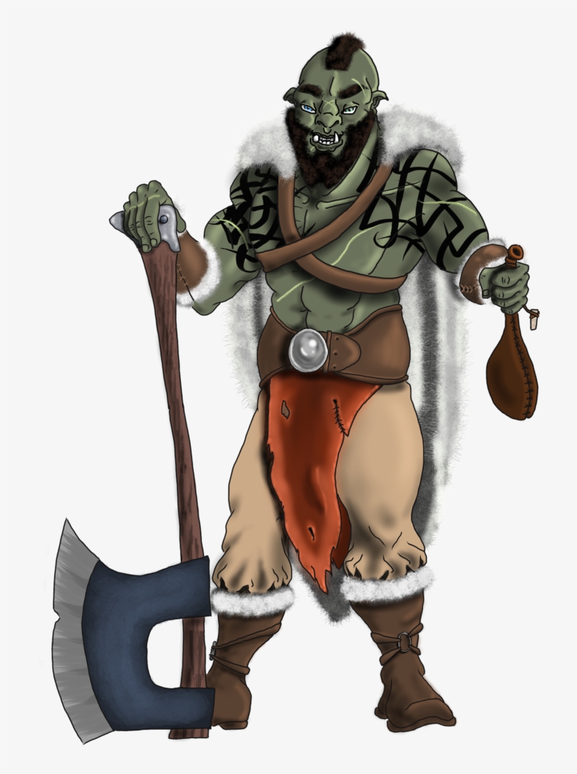 Orc Drawing Barbarian - Half Orc Barbarian Png, transparent png #1048228