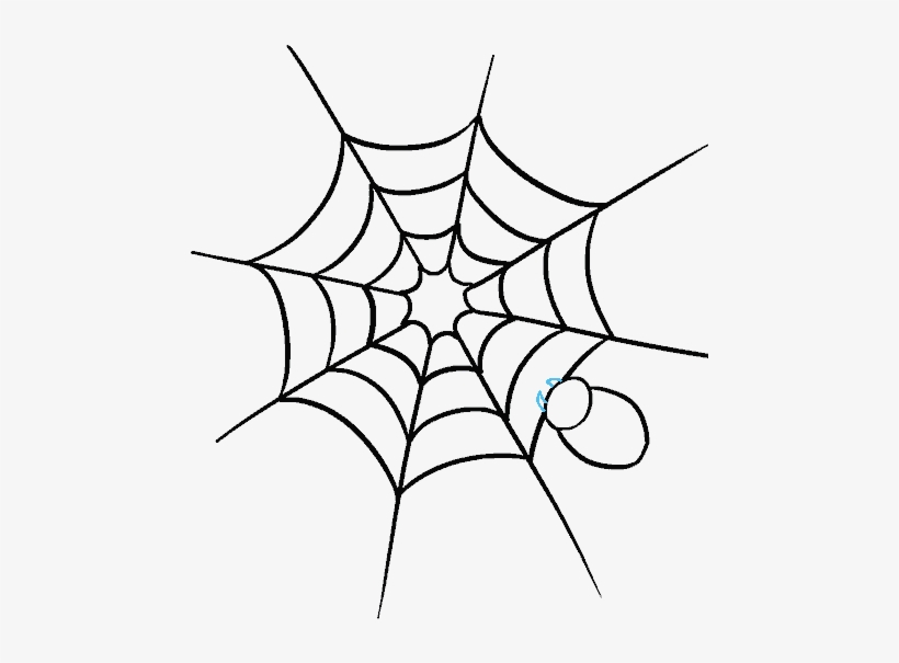 How To Draw Spider Web With Spider - Halloween Spider Coloring Page, transparent png #1049398