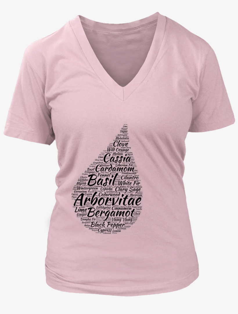 Essential Oil Drop Word Cloud V Neck T Shirt - Dogs - If I Can't Bring My Dog I'm Not Going Shirts, transparent png #1049430