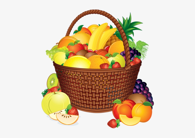 Фрукты - Clip Art Fruits Basket, transparent png #1049783